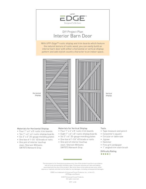 ufpEDGE_Rustic Collection_Project Plan_Interior Barn Door_Web